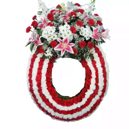 Corona de Claveles, Liliums, Margaritas y Rosas