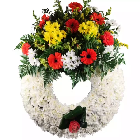 Corona de Claveles, Gerberas y Proteas