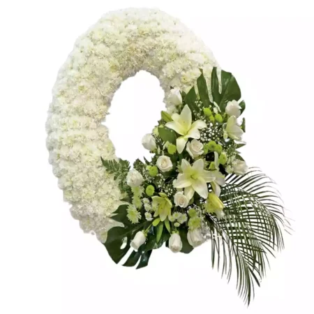 Corona de Claveles, Liliums y Rosas