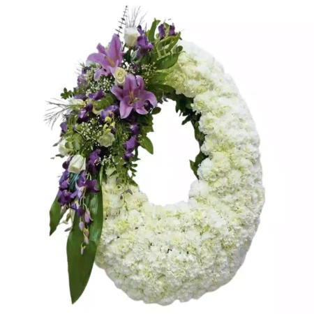 Corona de Claveles, Liliums y Rosas