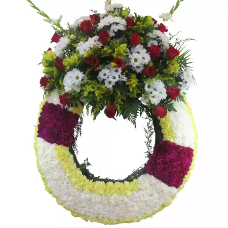 Corona de Claveles, Rosas y Margaritas