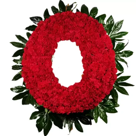 Corona de Claveles y Hojas de Aralia