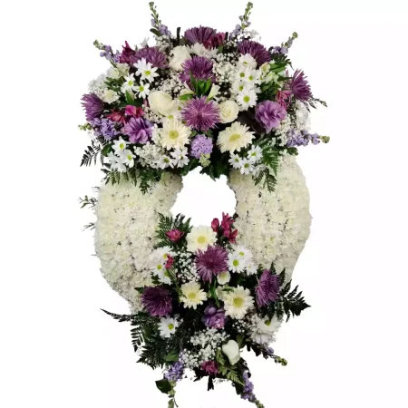 Corona de Claveles, Margaritas, Rosas, Anastasias y Astromerias