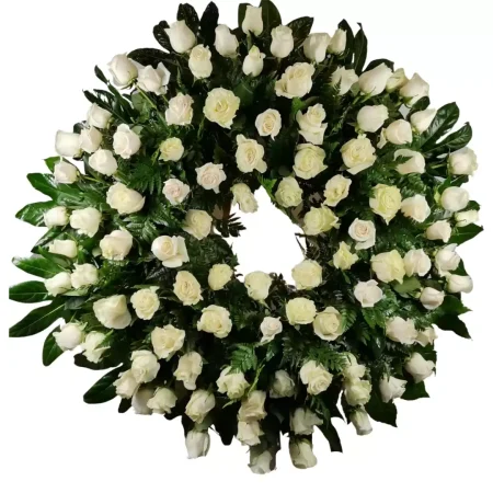 Corona de Rosas y Verdes Exóticos