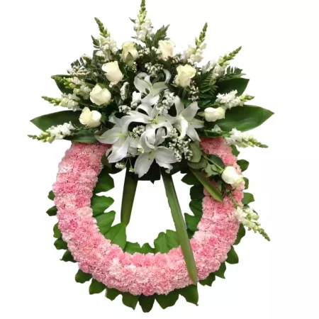 Corona de Claveles, Liliums y Rosas